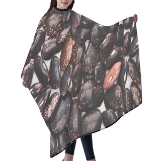 Personality  Top View Of Uncooked Organic Black Beans Hair Cutting Cape