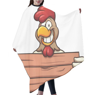 Personality  Chicken With Sign Hair Cutting Cape