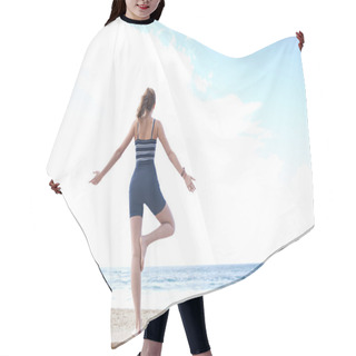 Personality  Woman In A Yoga Tree Position Hair Cutting Cape