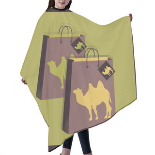 Personality  Shopping Bags With Camel Illustration Hair Cutting Cape