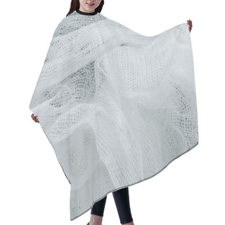 Personality  Close Up View On White Crumpled Gauze Texture Hair Cutting Cape