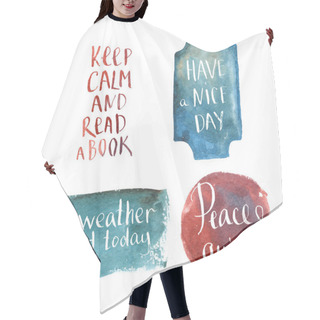 Personality  Hand-drawn Lettering, Positive Saying At Blue Watercolor Backgro Hair Cutting Cape