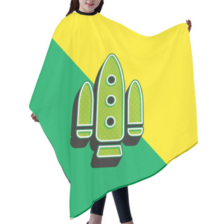 Personality  Apolo Project Green And Yellow Modern 3d Vector Icon Logo Hair Cutting Cape