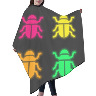 Personality  Beetle Four Color Glowing Neon Vector Icon Hair Cutting Cape
