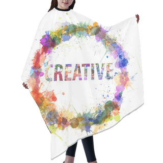 Personality  Creative Concept, Watercolor Splashes As A Sign Hair Cutting Cape