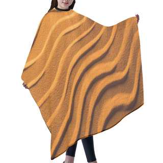 Personality  Top View Of Sandy Background With Smooth Waves And Orange Color Filter Hair Cutting Cape