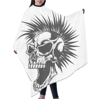 Personality  Skull With Hair Hair Cutting Cape