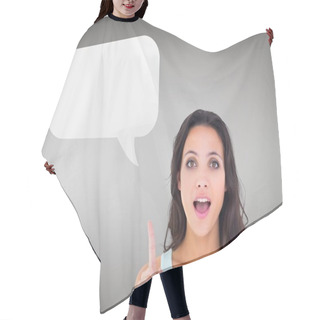 Personality  Woman With Finger Raised And Speech Bubble Icon Hair Cutting Cape