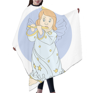 Personality  Vector Cute Angel. Vector Illustration. Hair Cutting Cape