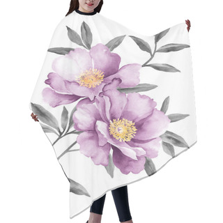 Personality  Watercolor Illustration Flower Hair Cutting Cape