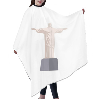 Personality  Huge Christ Redeemer Statue From Rio De Janeiro. Brazil Famous Attraction In Form Of Religious Monument. Popular Sight Isolated Vector Illustration. Hair Cutting Cape
