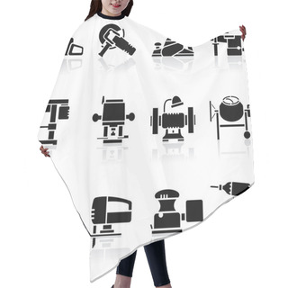 Personality  Tools Icons Set Hair Cutting Cape