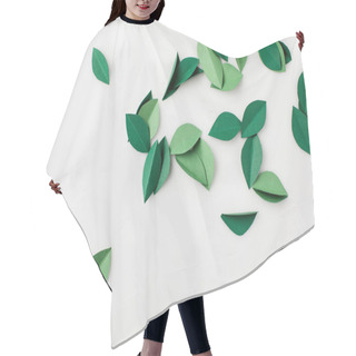Personality  Heap Of Green Paper Leaves Hair Cutting Cape