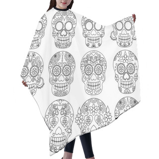 Personality  Vector Collection Of Day Of The Dead Skulls Or Sugar Skulls Hair Cutting Cape