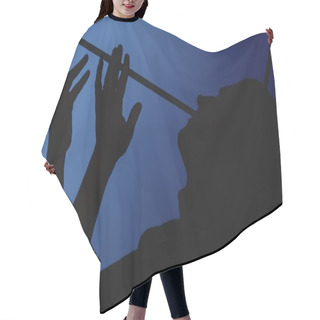 Personality  Silhouette Of A Man Hair Cutting Cape