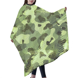 Personality  A Complex Jungle Camouflage Pattern In Green And Black For Use As A Background Hair Cutting Cape