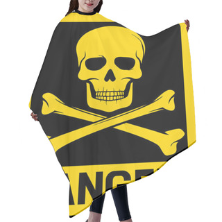 Personality  Vector Danger Sign With Skull Symbol Hair Cutting Cape