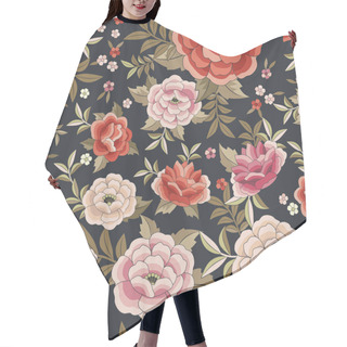 Personality  Seamless Floral Pattern Based On The Embroidered Flowers Of Oriental Shawl Hair Cutting Cape