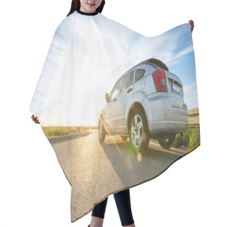 Personality  Car On Road Over Sunny Day Hair Cutting Cape