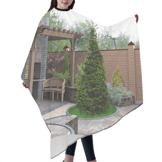 Personality  View Of The Entertainment Space In The Garden, 3D Render Hair Cutting Cape