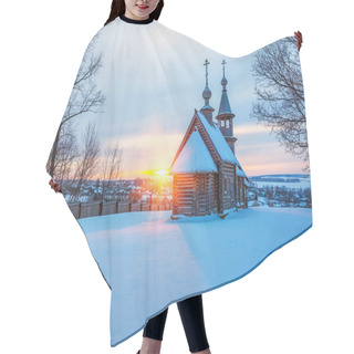 Personality  Russian Church In Winter Forest Hair Cutting Cape