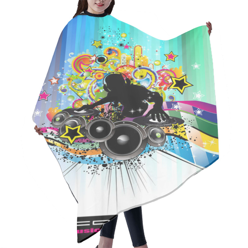 Personality  Disco Event Background With Colorful Elements Hair Cutting Cape