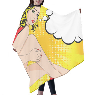 Personality  Pop Art Woman With Bubble Hair Cutting Cape