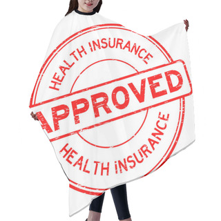 Personality  Grunge Red Health Insurance Approved Round Rubber Stamp On White Background Hair Cutting Cape