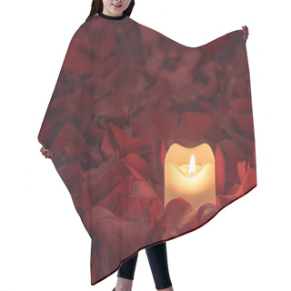 Personality  Candle On The Rose Petals Background Hair Cutting Cape