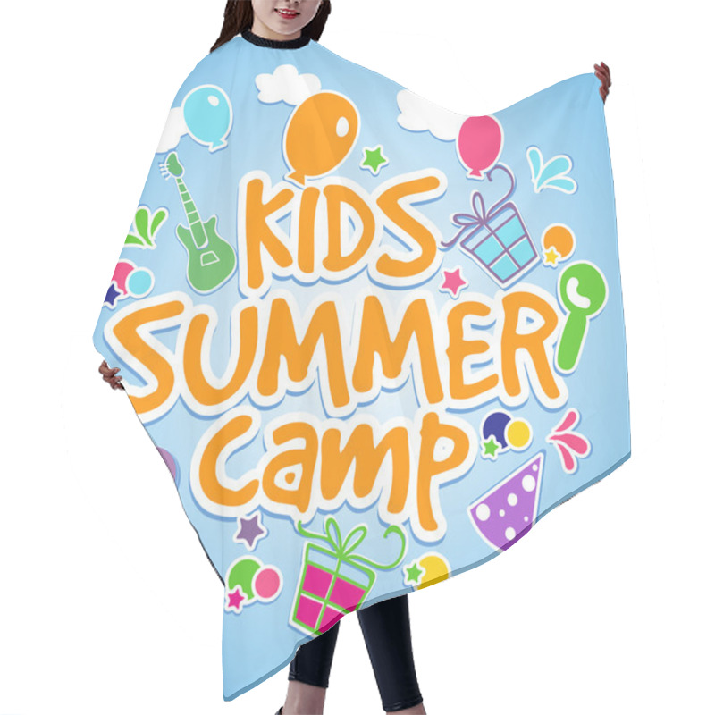 Personality  Kids Summer Camp Poster, Banner Or Flyer Design. Hair Cutting Cape