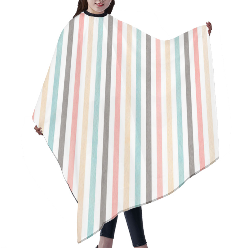 Personality  Watercolor Light Pink, Blue, Gray And Beige Striped Background. Hair Cutting Cape