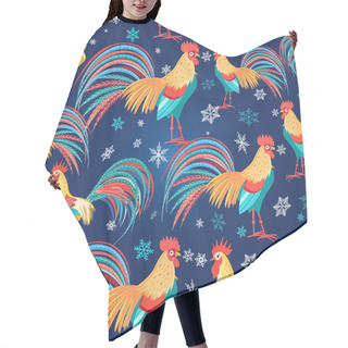 Personality  Colorful Pattern With Roosters Hair Cutting Cape