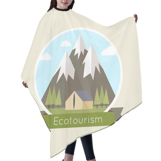 Personality  Camping Landscape With Tent Hair Cutting Cape