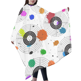 Personality  Target Over Colorful Grange Blot Hair Cutting Cape