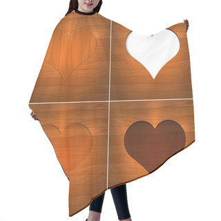 Personality  Heart In Wood. Vector Background. Hair Cutting Cape