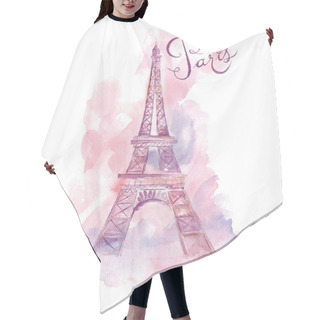 Personality  Watercolor Eiffel Tower Hair Cutting Cape