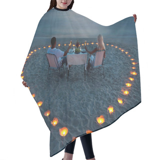 Personality  A Young Couple Share A Romantic Dinner On The Beach Hair Cutting Cape