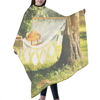Personality  View Of Hammock And Book On A Summer Day Hair Cutting Cape