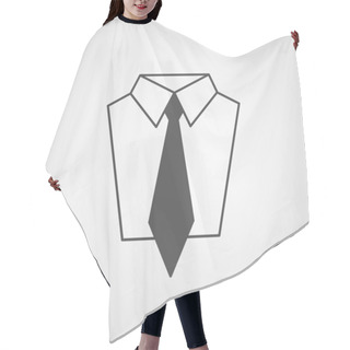 Personality  Vector Tie And Shirt Design Icon. Business Flat Symbol Concept. Hair Cutting Cape