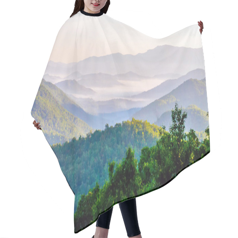 Personality  early morning sunrise over blue ridge mountains hair cutting cape