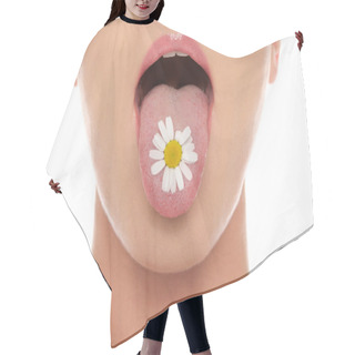 Personality  Chamomile Is On His Tongue Hanging Out Woman Hair Cutting Cape