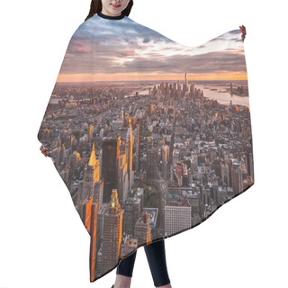 Personality  South Of The Manhattan Skyline At Sunset Hair Cutting Cape