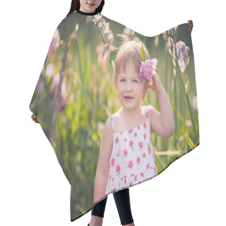 Personality  Baby Girl In Summer Garden With Bright Flowers Hair Cutting Cape
