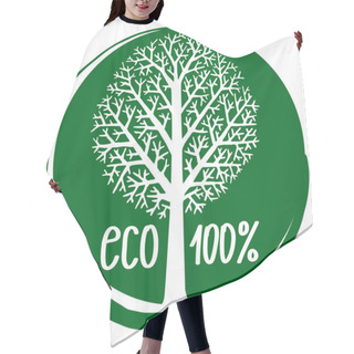 Personality  Green Hand Painted Stylized Silhouette Of Tree, Eco Friendly Hair Cutting Cape