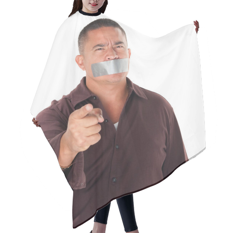 Personality  Taped Mouth Hair Cutting Cape