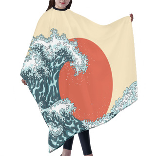 Personality  Japanese Wave. Vector Hair Cutting Cape