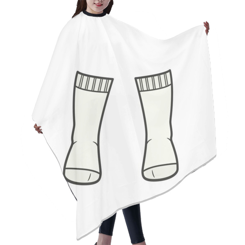 Personality  High Knee Socks For Girl Color Variation For Coloring On A White Background Hair Cutting Cape