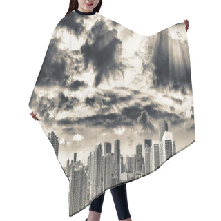 Personality  Sunset Over Downtown Miami And Brickell, Aerial View Hair Cutting Cape