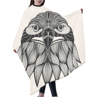 Personality  Hand Drawn Head Of Eagle. Hair Cutting Cape