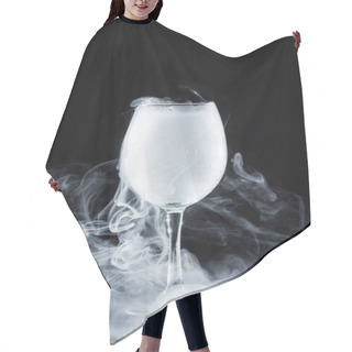 Personality  White Smoke In Glass On Black Background Hair Cutting Cape